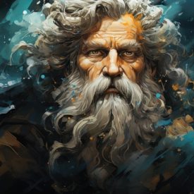 Achelous God of Water Myths Legend Greek God Creature Watercolor High Quality Pr, generative IA