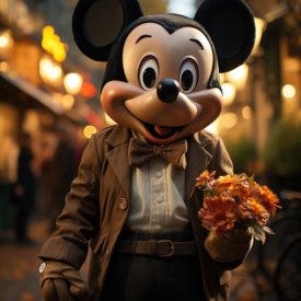 Realistic magic Mickey Mouse in charming details a faithful representation tha, generative IA