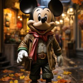 Realistic magic Mickey Mouse in charming details a faithful representation tha, generative IA
