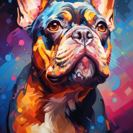 Colorful Bulldog in Pop Art., generative IA