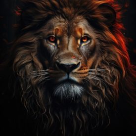 An illustration of lion head vector, generative IA